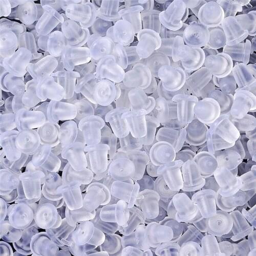 500pcs Clear Plastic Earring Ear Nuts Safety Backs Earring Stoppers Jewelry Accessories DIY Jewelry 5x5x4mm Hole: 0.5mm