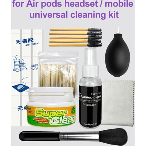 6pcs/8pcs Bluetooth Earphones Case Cleaning Tool No Trace Glue Brushes Kit for-AirPods Earphone Phone Charge Port Cleaning Tool
