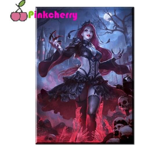 DIY Diamond painting Gothic Demon full Square 5D Diamond Embroidery Sale Vampire Girl Picture Of Rhinestone Home Decor k1028