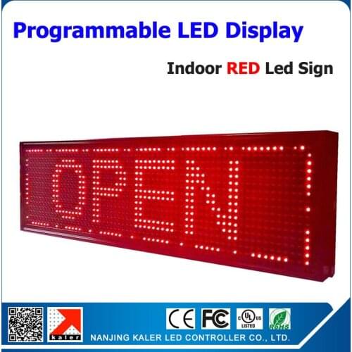 Free Shipping 27" *8'' Moving Message Red Led Sign Board P10 Led Module Indoor Programmable Scrolling Led Display