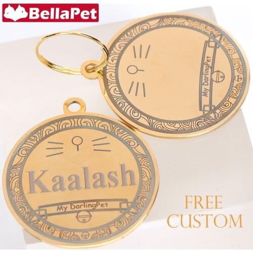 Custom Dog Tags Personalized Cat Tag Metal Engraved ID Tags Pet Product Address Tag for Dog Accessories