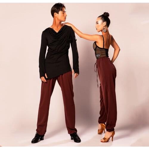 Latin Dance Pants For Men Soft Latina Ballroom Dance Clothes Male Performance Dancewear Women Tango Sumba Rumba Trousers JL1322