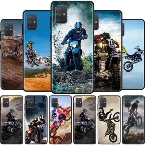Phone Cover For Samsung Galaxy A51 A71 A21S A31 A41 A11 A01 Black Soft Smartphone Case Motocross dirt bikes