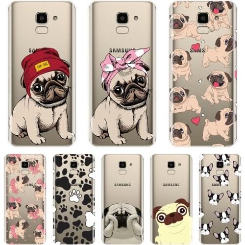 Pug French Bulldog Phone Case For Samsung Galaxy J4 J6 J8 Plus J2 J5 J7 Prime J3 J5 J7 2015 2016 2017 Soft Silicone Back Cover