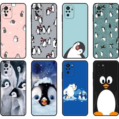 Black tpu Case For Xiaomi Redmi 9T Case Redmi Note 9T Note 10 5G 4G Pro 10S Case Cute Lovely Penguin