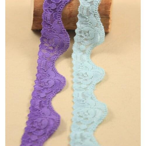 Stretch elastic lace tirm sewing 10 yards/lot 24mm width purple & ice blue /clothes/Apparel accessories