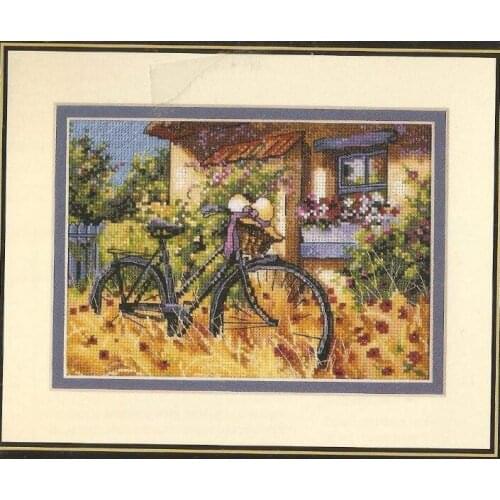 COTTON Top Quality Beautiful Lovely Counted Cross Stitch Kit Bicycle Afternoon Bike Flower House Home Autumn dim 65077