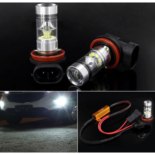 2Pcs No Error H8 H11 Car Led Fog Lights Bulb Canbus white for VW Passat B8 CC VW Passat B6 3C B7 Skoda Superb A7