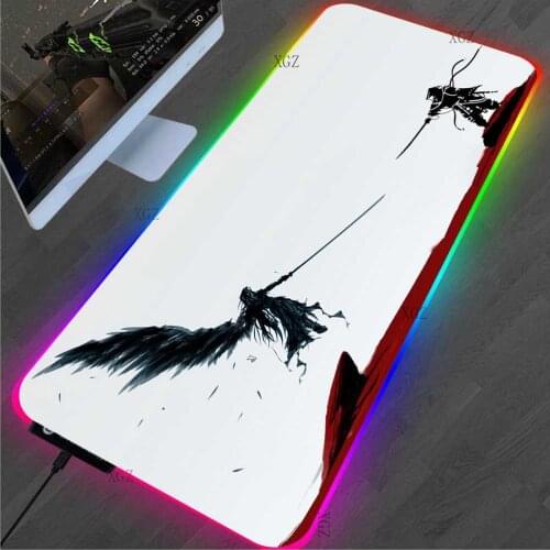 XGZ Anime Mouse Pad RGB Black and White LED Luminous Gamer Speed Version Computer Notebook PC Keyboard Carpet Mat Mousepad XxL