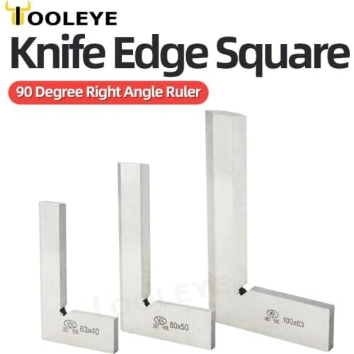 90 Degree Knife Edge Square Ruler Measuring Multi Angle Bladed Try Square Angle Ruler L-shaped Ruler Set Squads Gauge Tool