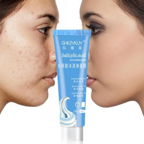 60ml Hyaluronic Acid Ice Cream Mask Skin Cleanser For Shrink Pore Fade Acne Mark Blackhead Remover Ice Cream Mask Face Skin Care