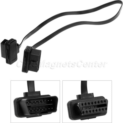 Mtsooning 60cm Flat Thin As Noodle OBD2 OBDII OBD 16Pin ELM327 Male To Female Extension Cable Diagnostic Scanner Connector