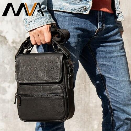 MVA Men Messenger Bag Shoulder Handbag For Man Leather Bags Male Fashion Men Bags Crossbody 7.9" Pad Satchel Bag Drop Shipping