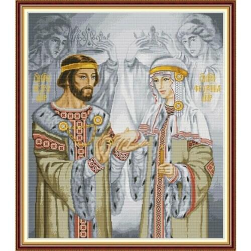 Everlasting Love Wedding Chinese Cross Stitch Kits Ecological Cotton Printed 11 14CT DIY Christmas Decorations For Home Navidad