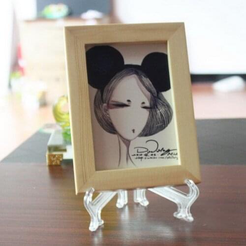 New 1 Piece Clear Plate Ceramic Frame Display Rack Plate Bowl Picture Frame Easel Stand Photo Pedestal Holder VB510 P35
