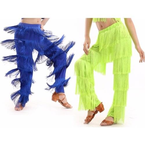 New Arrival Samba tassel Latin dance costumes Girls Salsa ballroom Fringe dance Pants costume Adult Ballroom dancing dress