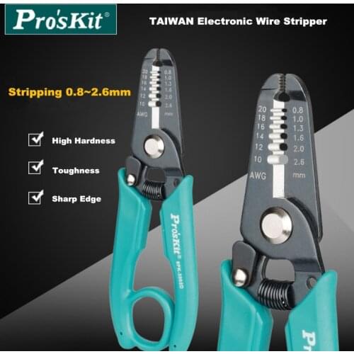 Original ProsKit 8PK-3001D(AWG30/28/26/24/22/20) 8PK-3002D (AWG20,18,16,14,12,10) Precision Electronic Wire Stripper Tool