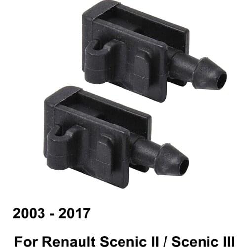 Front Windshield Washer Nozzle 8200082347 for Renault Scenic Mk2 Mk3 ( 2003 - 2017 ) ( Pack of 2 )