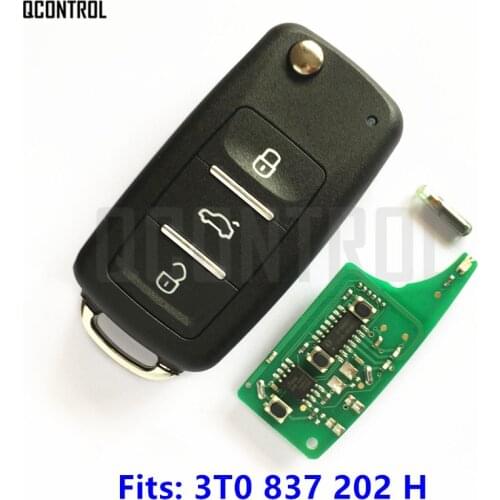 QCONTROL Car Remote Key 434MHz for SKODA 3T0837202H Citigo/Fabia/Octavia/Rapid/Roomster/Superb/Yeti Keyless Entry
