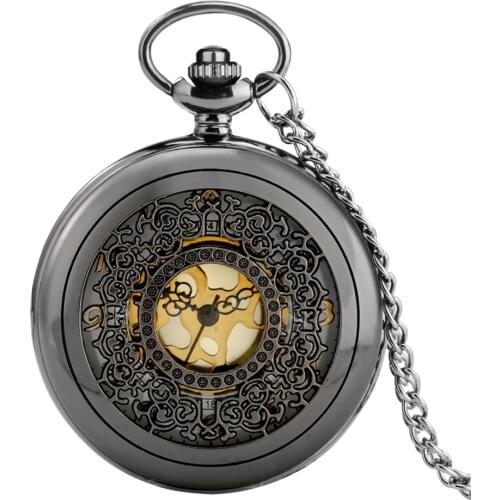 Retro Hollow Silver Tone Quartz Pocket Watch Women Men Watches Necklace Pendant with Chian 2018 High Quality Luxury Pretty Gift
