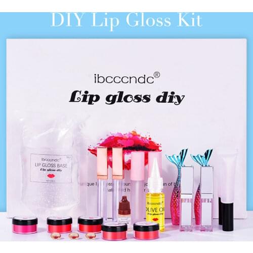 DIY Lip Gloss Material Moisturizing Lipgloss Base Gel Pigment Powder Olive Oil Flavor Essence Handmade Makeup Kit