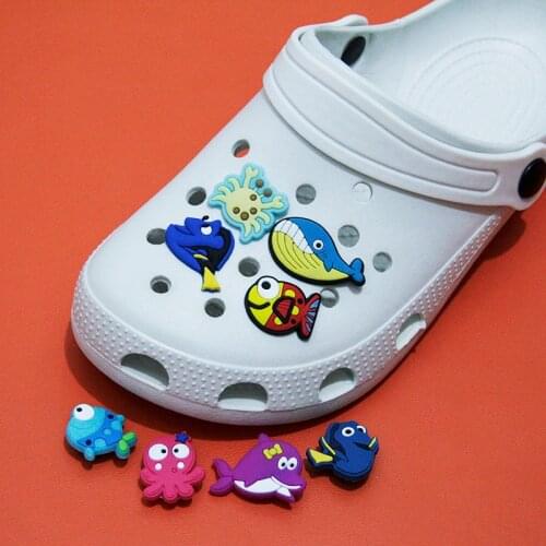 Hole Slippers Shoe Buckle Accessories Wristband Decoration Crab Starfish Whale Garden Shoe Decoration Gift For Kids