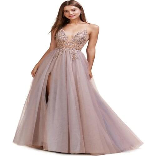 Evening dress Hand-Stitched sead Applique Net Gauze Skirt Party Dress a Variety of Colors Can Be Customized
