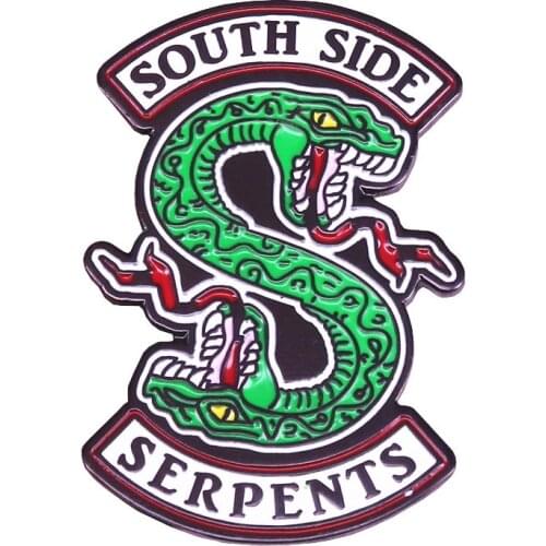 HOSENG Movie Floral Python Reptile Black Brooch Halloween Cobra Art Jewelry Woman Man Collar Badges Enamel Snake Pin Gift HS_874