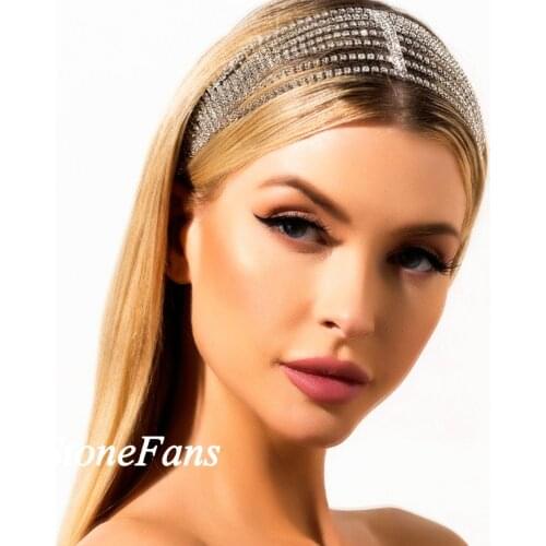 StoneFans Star Luxury Hair Accessories Wedding for Women Lolita Jewel Fashion Bling Crystal Rhinestone Headband Bride Elastic