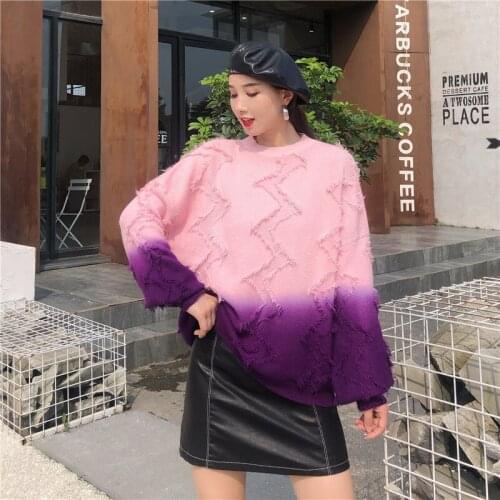 2021 new womens pullover long-sleeved Tassel womens loose knit shirt jacket suit spring and autumn