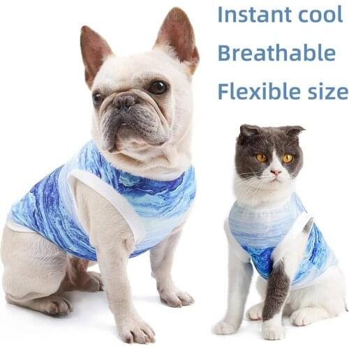 Pet cold Vest Summer Breathable Pet Cold Heatstroke Prevention Cooling Suit Fabric Dog Cat Cooling Clothes For Puppy Dog Cat