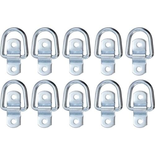 10Pcs Cargo Lashing Surface Mount Ring Staple Cleat Tie Down Ring Trailers Trucks Horsebox Boat Ropes Metal Fastener Buckle