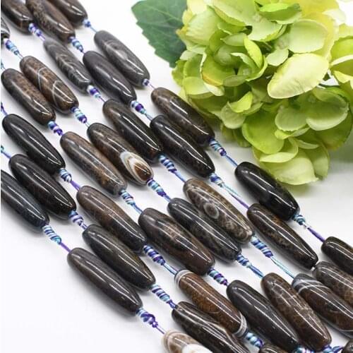 2 strands/lot Natural Oval Agate Olivary Rice Cracked Faceted Loose Beads For DIY Bracelet Necklace Jewelry Making Strand 15"