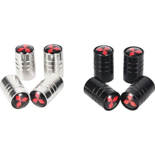 4 pcs New Fashion Car styling Wheel round Tire Valve Caps for Mitsubishi lancer asx outlander pajero l200 galant