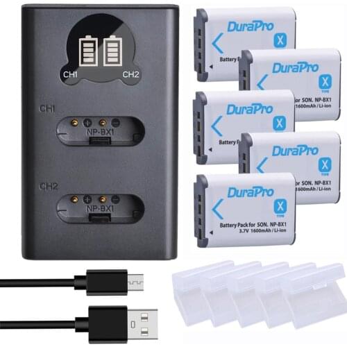 5pc NP-BX1 NP BX1 Replacement Battery + LED USB Charger For SONY DSC RX1 RX100 RX100iii M3 M2 WX300 HX300 HX400 HX50 HX60 GWP88