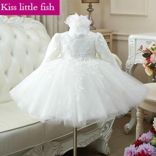 Free shipping Cheap Long sleeve Lace short flower girl dresses Autumn Spring girl party dress Free send petticoat