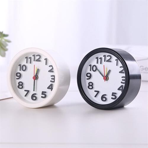 Square Round Small Alarm Clock Snooze Silent Sweeping Wake Up Table Clock Battery Powered Compact Portable Travel Alarm Clock