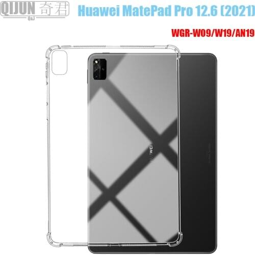 Tablet case for Huawei MatePad Pro 12.6" 2021 Silicone soft shell TPU Airbag cover Transparent protection for WGR-W09 W19 AN19