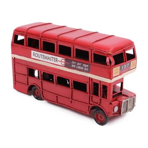 Decorative Metal Car London City Bus- Trinket, Miniature, Gift,Vintage Nostalgic-Handmade and hand painted Quality Durable