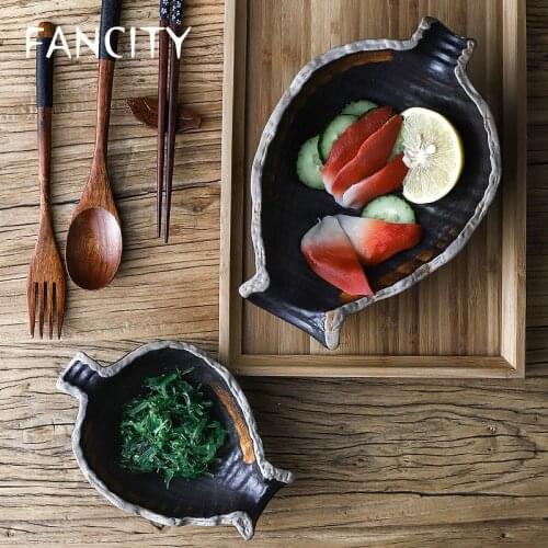 FANCITY Japanese creative vase bowl shaped bowl irregular household retro rice bowl soup bowl noodle bowl ceramic fruit salad bo