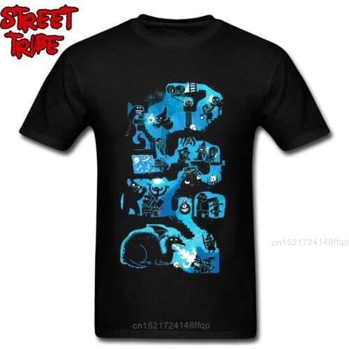 Hip Hop T-shirt Dungeon Crawlers T Shirt For Men Black Blue Tshirt Dragons Monsters Unique Tshirts Wholesale Cotton Man Top Tees