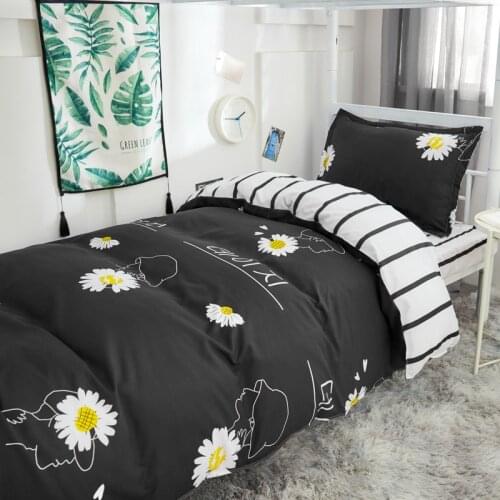 Set of Bedding Nordic Double Bed ...Four-piece Set on The Bed Anime Cute Bedding Set Duvet Sheath Covers 2-seater Beds