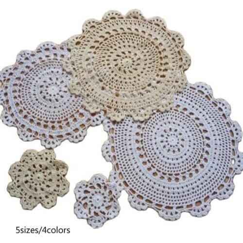 HOT cotton table place mat pad Cloth lace crochet placemat cup mug Christmas tea coffee dish coaster dining pan doily kitchen