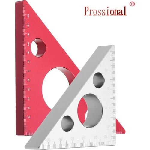 90 Degrees Aluminum Alloy Height Ruler Metric Inch Woodworking Triangular Ruler Measuring Tools Kit Set Machinist Square Clamp
