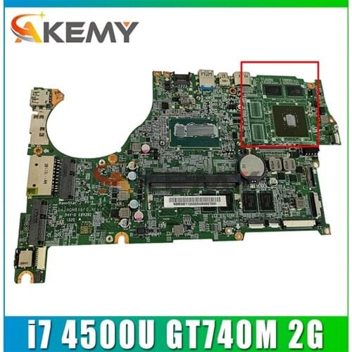 Akemy DAZRQMB18F0 for ACER V5-573G V5-473G V5-573 V5-573 ZQR Laptop Motherboard CPU i7 4500U GT740M 2G 4G RAM Test OK Mainboard