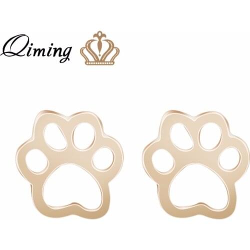 Small Cute Paw Earrings Animal lovers Pet Cat Foot Stud Earrings Christmas Piercing Statement Jewelry Girls Women Pendientes