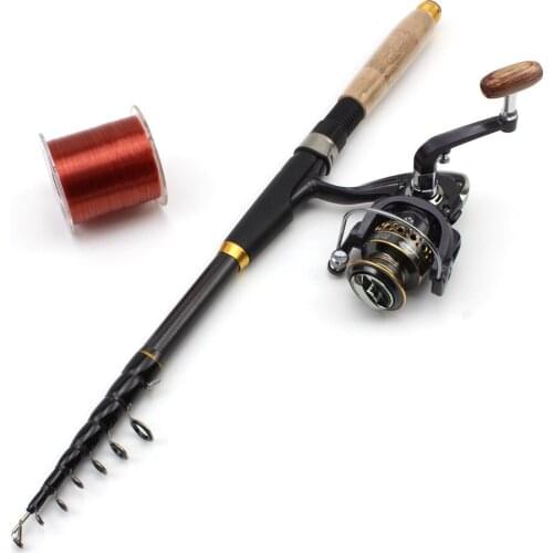 Multifunction 1.8M-3.6M Carbon Telescopic Fishing Rod Portable Spinning Fishing Rod and reel Fishing line Pole Travel Sea rod
