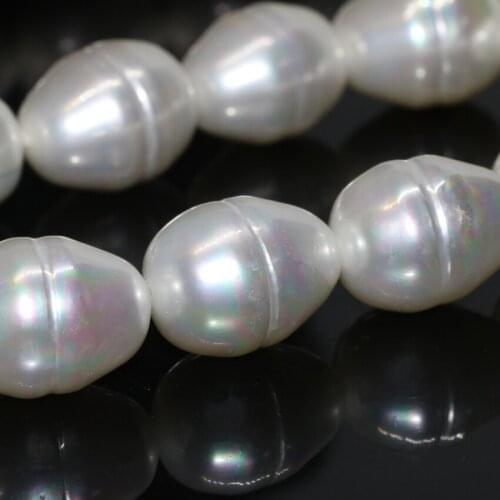 Bohemia style fashion white natural shell pearl 18*22mm approx teardrop waterdrop pretty loose beads jewelry making 15inch B2268