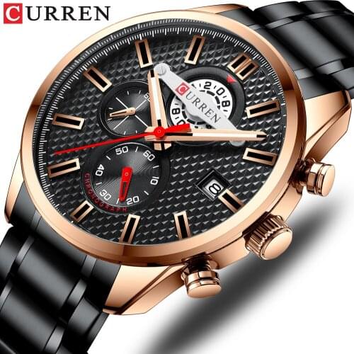 CURREN unique design mens watch, simple and sophisticated business travel essential, waterproof and durable quartz mens watch