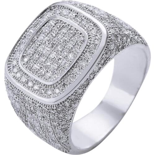 Rings For Men Women Iced Out High Quality Cubic Zirconia Rings With Jewelry Box Hip Hop Gold Ring For Love, Gift